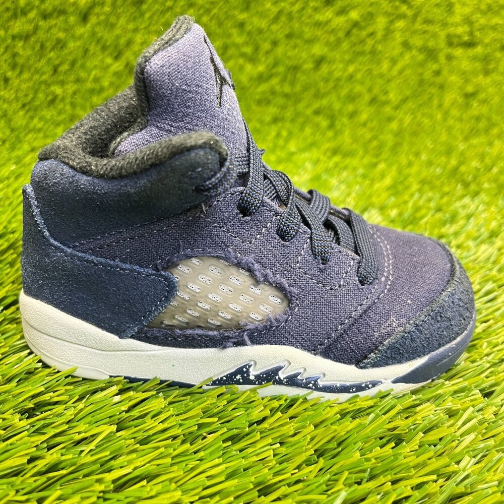 Nike Air‎ Jordan 5 Retro SE Toddler Size 6C Navy Blue Athletic Shoes Sneakers